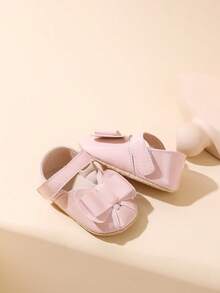 Infant Toddler Shoes Bow Tie Breathable Design - Pink - View 3