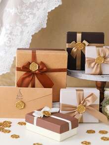 10/30/50/100pcs Butterfly Wax Seal Stickers Wedding Invitation Envelope Seal Stickers, 3D Self-Adhesive Paper For Invitation Letters, Graduation Ceremonies, Greeting Cards, Gift Packaging (Antique Gold) Baby Showers, Baby Themed Parties - Multicolor - View 6