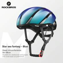 ROCKBROS 加厚减震山地公路自行车头盔，透气可调节轻便充气流线型骑行头盔（女士款） - 彩色 - 查看 13