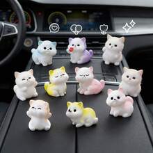 6个随机可爱迷你小猫微景观摆件，创意汽车内饰仪表盘展示装饰品，DIY风景装饰配件 - 迷你小貓 - 查看 2