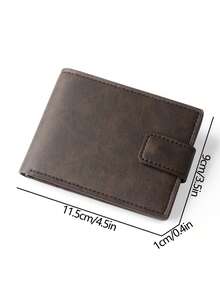 Fashionable Faux Leather Wallet - Compact Zipper Card Holder & Coin Purse, Snap Closure Card Case, "Don't Touch My Wallet" Design, Ideal Daily Use Billfold - Dark Brown - View 7