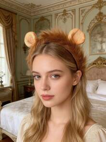 1pc/2pcs Cosplay Lion Ear Headband, Student Carnival Anime Character Hair Hoop, Plush Christmas Hair Accessory - Multicolor - View 7