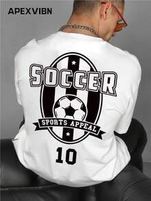 Camiseta de manga corta con el número 10 del club de fútbol vintage, camiseta casual deportiva de verano con estilo urbano para hombres - Blanco - Ver 1