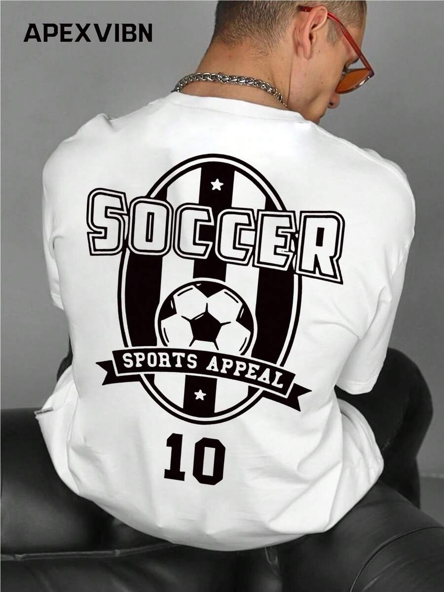 Camiseta de manga corta con el número 10 del club de fútbol vintage, camiseta casual deportiva de verano con estilo urbano para hombres - Blanco - Ver 1