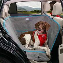 Kurgo Wander Dog Hammock Style Seat Cover for Pets Pet Seat Cover Dog Car Hammock Water-Resistant Khaki 27.5" Wide Heather Charcoal Grey Model:K01783 - Gris carbn jaspeado - Ver 2
