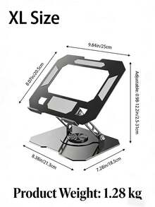 1pc Oversized Ergonomic Laptop Stand - 360° Rotation, Adjustable Carbon Steel Desktop Laptop Riser, Compatible With 10-17.3 Inch Laptops, Ideal For Home & Office - View 7