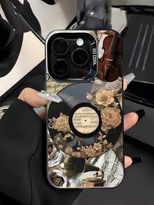 全新创意时尚IMD激光手机壳系列，复古音乐拼贴图案，包含黑胶唱片、小提琴和留声机元素，经典混合材质，防震防滑，兼容 17/17Air/17Pro/17ProMax、16/16Plus/16ProMax、15、14、13、12、11系列，也适用于Galaxy S22、S23、S24、S25 Plus Ultra系列，是复活节礼物、圣诞节/万圣节装饰/生日礼物的理想之选，情侣款，送给女朋友、男朋友、朋友或自己都很合适。国际版，非国内版。 - 黑色 - 查看 4
