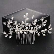 1pc Elegant Casual Plant Design Iron Hair Comb, Suitable For All Seasons, Combs, Haircomb - Multicolor - View 11