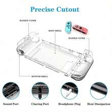 1pc OLED Transparent Detachable Crystal Case For Nintendo Switch, PC Hard Shell Protective Cover, Perfect Design, Effective Protection, Holiday/Birthday Gift - View 1