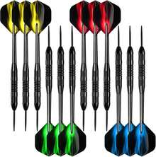 Accmor Darts Metal Tip Set, 12 Pack Steel Tip Darts Darts Set 24Grams Professional Metal Darts - ColorA - View 1