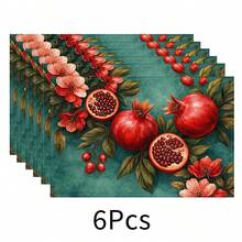 2 pezzi Tovagliette con motivo frutta, stile minimalista per colazione, decorazione tavolo da pranzo, accessori da cucina, tovagliette in lino, sottobicchieri, presine, sottopiatti, facili da pulire, adatte per casa, ristorante, sala da pranzo, set - Multicolore - Visualizzare 14
