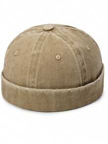 1pc Men's Adjustable Washed Vintage Beanie Hat, Versatile For All Seasons, Suitable For Gifts, Parties And Fashion Wear,Summer,Beach,Holiday - A - View 12