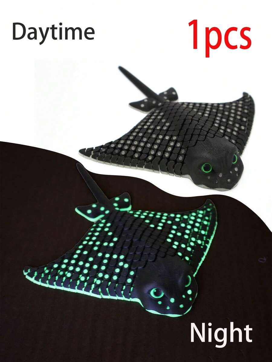 1件3D打印可活动蝠鲼模型 - 尾巴可活动,软骨纹理逼真,适合海洋生物收藏、家居/办公室/书架装饰,耐用塑料可活动水族箱模型(海洋生物学爱好者的礼物) - 彩色 - 查看 1