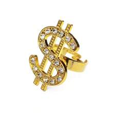 [1/3/8pcs] Cuban Link Bracelet Necklace Ring Set, Street Fashion Jewelry, Includes Fake Gold Chain Bracelet, Symbol Pendant Glasses, Hip Hop Musician Costume Accessories, Exaggerated Punk Bling Bling Costume Glasses Set For Carnival - Multicolor - View 19