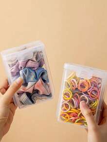 1pc/2pcs Cotton Swab Storage Box, Cotton Swab Holder, Makeup Remover Pad Pad Transparent Plastic Box With Flip Cover - Clear - View 4