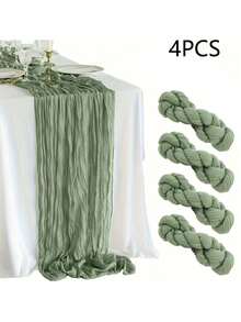 6er Pack leicht grüner Käse Tischläufer 10ft Gaze Käsetuch Tischläufer 35x120cm Krepp Stoff für Weihnachtsparty, Dekorative Dusche, Sommerhochzeit, Bankett, Heim-Dekoration - Olivgrün - Übersicht 14