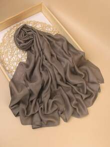 1pc High-Quality Solid Color Soft Breathable Viscose Headscarf, Suitable For Daily Wear With Robes Or Dresses - Multicolor - View 63