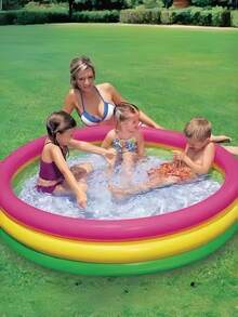 Kiddie Pool Sunset Glow Three Ring Pool,Kid's Summer Sunset Glow Design,Baby Pool,90cm - Multicolor - View 2