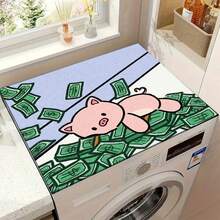1pc Cute Pig Windblown Design Silica Gel Non-Slip Mat, Suitable For Washing Machine, Dryer, Coffee Maker, Kitchen Counter, Multi-Purpose Household Pad - US Dollar Piggy Dream - View 14