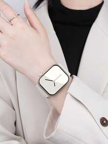 1条男女通用硅胶磁吸表带，兼容 38mm、40mm、41mm、42mm、44mm、45mm、46mm、49mm - Ultra/11/10/9/SE/8/7/6/5/4/3/2/1系列 - 星光色 - 查看 4