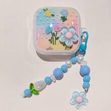 Ốp tai nghe mặt dây chuyền hoa 3D màu xanh dương tương thích với Buds 6 Play/SE, 8Pro/8Lite, ốp tai nghe mới, vỏ bảo vệ tai nghe không dây cho Buds 6 Pro/5/6S/5Pro, ốp tai nghe trong suốt mềm mại cho Buds 6 Active/6/7S/6 Lite/4Lite - Hoa màu xanh - Xem 8