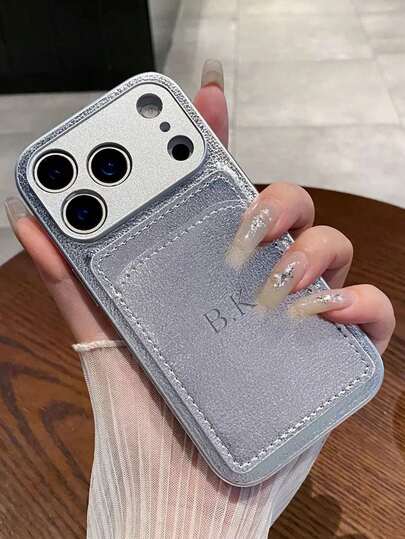 Luxury Customized Faux Leather Phone Case With Foil Stamped Name, Compatible With Apple 17, 16, 15, 14, 13, 12, 11 Pro Max, 14, 15, 16 Plus, 17 Air, Fashion Phone Case DIY Gift Phone Accessories