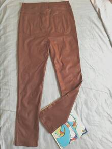 Women's Spandex Resin Pants - Mocha Brown - View 3