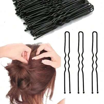 100 piezas Elegantes Pasadores de Cabello en Forma de U, Pasadores de Cabello Invisibles para Mujeres - Adecuados para Flequillo y Línea del Cabello, Material Duradero, Diseño Minimalista, Agarre , Adecuado para Varios Peinados como Coletas y Trenzas - Accesorios de Cabello Profesionales Diarios, Pasadores de Cabello Nupciales Lindos, Perfectos para Peinados de Boda, Pasadores de unicolor, Pasadores Anti-Rotura