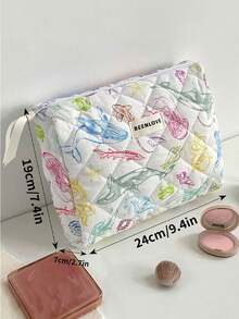 Marine Life Printed Portable Cosmetic Bag - Multicolor - View 8