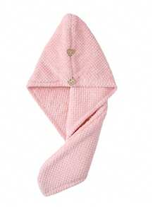 1条超细纤维干发巾，超强吸水干发帽，柔软珊瑚绒速干干发巾，简约纯色浴室毛巾，防毛躁湿发浴帽，带松紧带睡眠帽，温和呵护卷发或受损发质/浴室用品/节日必备/复活节/母亲节礼物/婚礼/家居 - 多色 - 查看 14