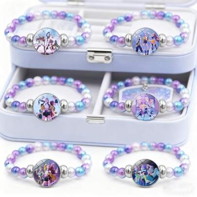 1条韩流动漫可爱串珠手链，甜美精致的少女及女士配饰，时尚饰品（款式随机）