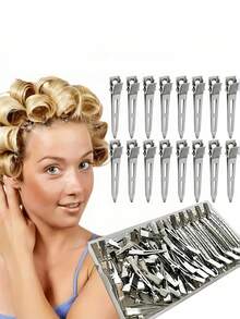 1/10/30/60/100个装 专业女士沙龙发夹，5.5厘米卷发金属发夹，蓬松发根夹，DIY工具，美发配件 - 金屬夾 - 查看 11