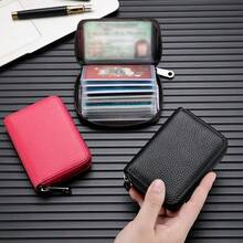 1pc High-Quality PU Leather Mini Card Holder - 22 Slots Name Card Case, Wallet Credit Card Holder, Compact Design, Durable & Fashionable, Unisex - Single Piece - View 5