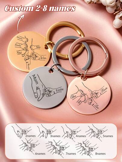سلسلة مفاتيح شخصية للعائلة، سلسلة مفاتيح مخصصة من الجانبين، إكسسوار حقيبة، هدية عيد الأم، هدية عيد الميلاد، هدية عيد الأب