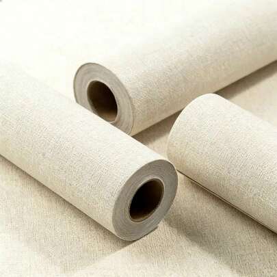 1 pieza de papel tapiz de decoración del hogar de textura de lino color blanco roto, resistente al agua y al aceite, autoadhesivo, adecuado para decoración del hogar, gabinetes, mesas y sillas, fondo de habitación, pegatinas de pared de decoración del hogar DIY, resistente al aceite y fácil de limpiar papel tapiz autoadhesivo