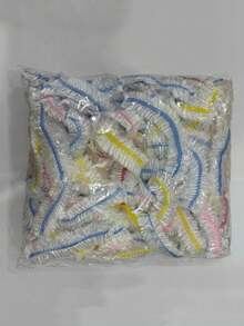 1/100/200片装一次性保鲜膜、一次性塑料保鲜膜、塑料食品保鲜膜、淋浴罩、一次性多用途收缩袋、一次性鞋套、加厚厨房保鲜膜、家用冷藏食品保鲜膜、食品保鲜膜套 - 彩色 - 查看 3