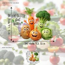 Interesting Cartoon Vegetable Wall Stickers - "Eat Better, Feel Better" Removable Reusable Self-Adhesive Decals Suitable For Kitchen, Dining Room And Healthy Eating Themed Spaces - Multicolor - View 5