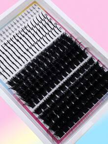 4款漫画风格假睫毛簇，尖头假睫毛，单根睫毛簇，320/310/290/190根装，尖头+下睫毛+160D+200D/60D+80D/80D+100D多款自然妆效，长度6-21mm混合，猫眼浓密水润假睫毛，可重复使用，单根分段式假睫毛，轻盈柔软，在家即可DIY嫁接睫毛 - DD - 查看 5