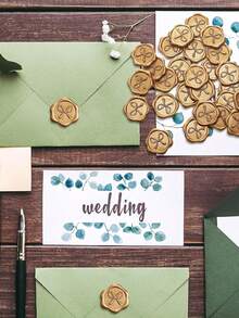 10/30/50/100pcs Butterfly Wax Seal Stickers Wedding Invitation Envelope Seal Stickers, 3D Self-Adhesive Paper For Invitation Letters, Graduation Ceremonies, Greeting Cards, Gift Packaging (Antique Gold) Baby Showers, Baby Themed Parties - Multicolor - View 7