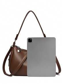 Túi đeo vai bằng da mềm mại, túi xách nữ công sở, thiết kế đơn giản, thời trang thành thị, mẫu mới năm 2026 dành cho các bà mẹ trung niên. - màu nâu - Xem 10