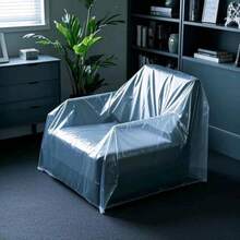 TopSoon - Juego de 2 fundas de plástico resistentes para silla sillas de sala de estar para almacenamiento y mudanza fundas impermeables a prueba de polvo fundas de sofá transparentes 46 x 76 - Transparente - Ver 2