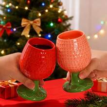 Strawberry Shaped Underglaze Ceramic Red Wine Glass, Bar, Festival Celebration Dining Tableware - View 9