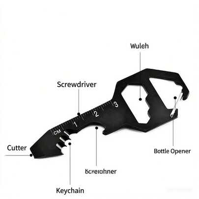 3 piezas Herramienta EDC multifuncional de bolsillo, abridor de botellas portátil, destornillador, herramienta mini para exteriores con llavero y llave hexagonal