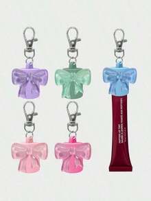 1/2 Packs Lip Gloss Keychain Set Lipstick Keychain Cap Portable Lip Gloss Set Lipstick Set Lipstick Keychain Set, Travel Accessories, Lipstick Set Keychain, Multifunctional Accessories, Lipstick Keychain Cap Portable Design Easy To Connect Keys Women's Accessories, - Multicolor - View 7