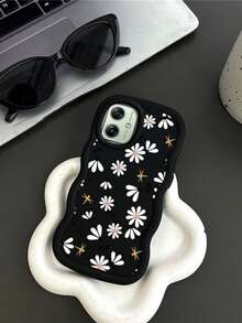 1pc Painted Fresh Daisy Dragonfly Pattern Macaron Phone Case Compatible With Moto G54 G04 For Honor 400/400 Lite/400 Pro For Infinix Hot 40i/Smart / - Mauve Purple - View 3
