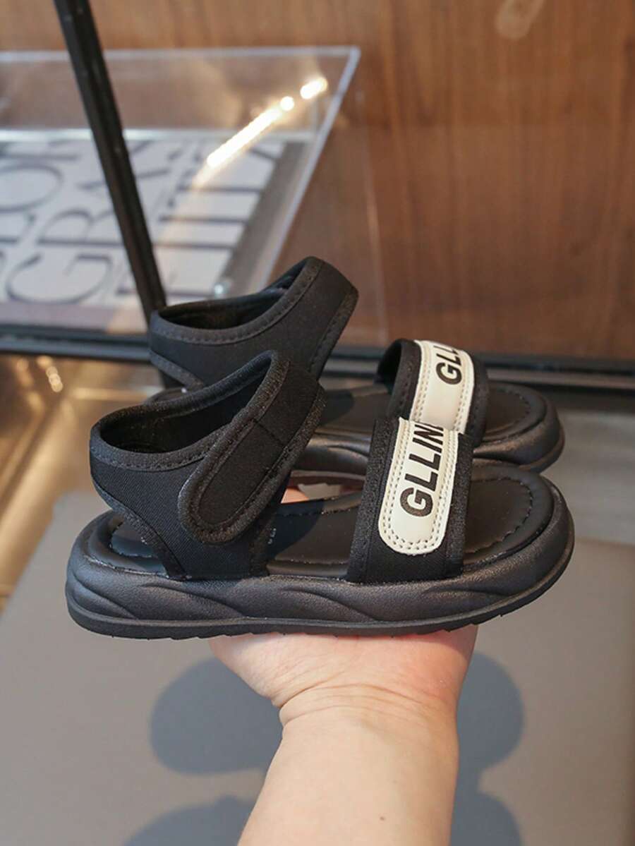 Dép xăng đan trẻ em, dép xăng đan thời trang đế dày bằng vải bố, thoải mái và thanh lịch, dép xăng đan thủ công sành điệu. - màu đen - Xem 1
