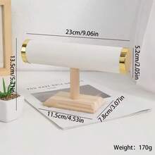 Wooden Bracelet Display Stand, Jade & Jadeite Bangle Holder, Jewelry Storage Organizer - Beige - View 12