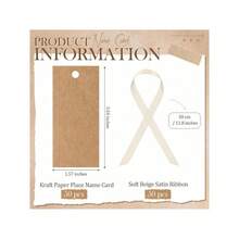 ‌50-Pack Sage Green Place Cards, 1.57x3.54 Inch Elegant Name Tags With Satin Ribbon, Versatile Seating Cards For Weddings, Banquets, Corporate Events, Holiday Parties, Premium Table Decor Essentials, Perfect For Formal Dining And Special Occasions.‌ - Kraft - View 2