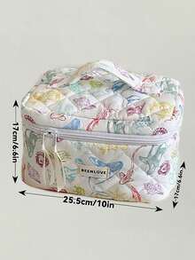 Marine Life Printed Portable Cosmetic Bag - Multicolor - View 10