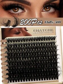 120D/100D/80D/60D/50D/40D/30D Soft & Fluffy Eyelash Cluster Set, Thick Eyelash Extension, Individual Lashes, Faux Mink Lash Cluster, D+ Curled, 10MM/12MM/14MM/16MM/18MM Eyelash Extension, Thick Eyelash Extension, Eyelash Cluster, DIY Makeup (200/180/140pcs/Box) Eyelash Cluster, Eyelash Cluster, Individual Lashes, Eyelashes, False Eyelashes - D+ - View 11